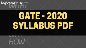 GATE 2020 Syllabus Pdf