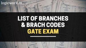Gate Exam branches codes list